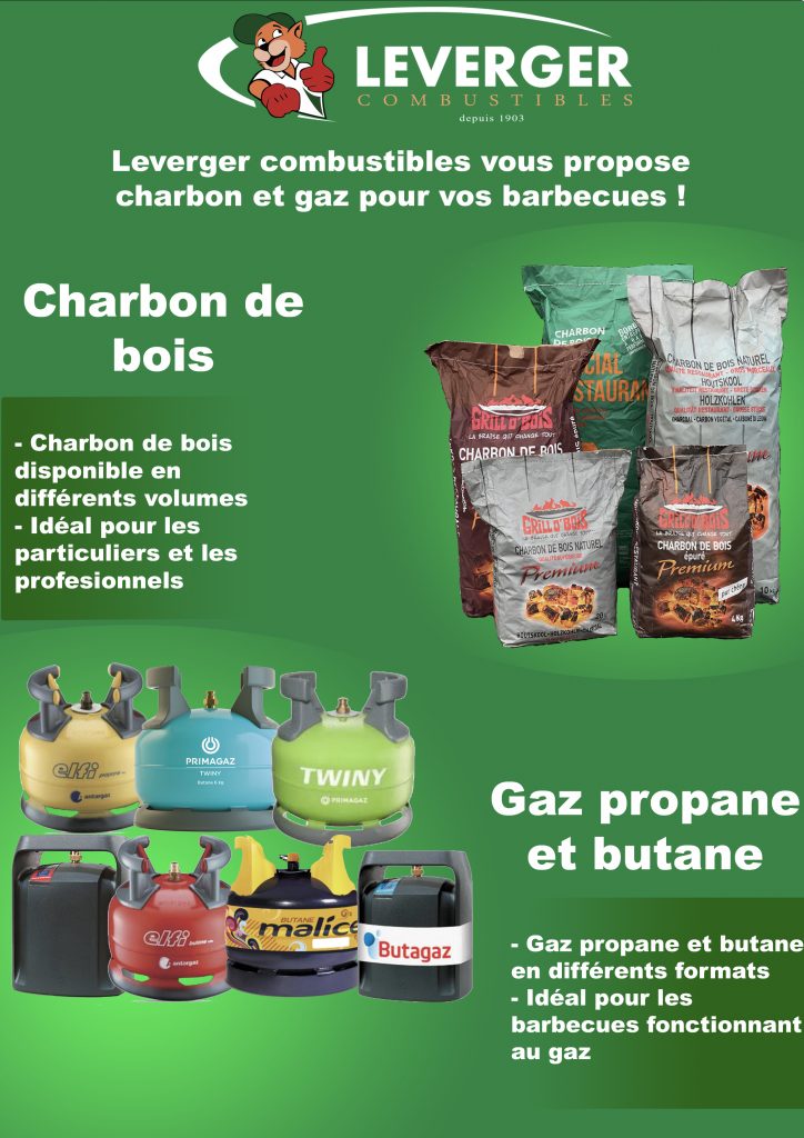 présentation charbon de bois et gaz pour barbecue leverger combustibles